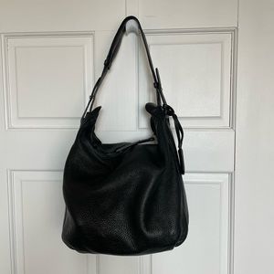 Furla black leather hobo bag